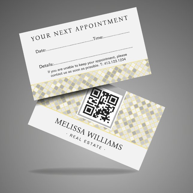 Modern Yellow & Gray Geometric Appointment Card (Creator Uploaded)