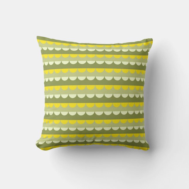Modern Yellow Green Stripes Pattern Cushion (Front)