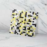 Modern Yellow Grey Black Geometric Ceramic Tile<br><div class="desc">This ceramic tile features a colourful geometric pattern in black,  grey,  yellow and white. The squares are coloured in a random pattern and you can edit the colours in the Design tool.

*background from Freepik*</div>