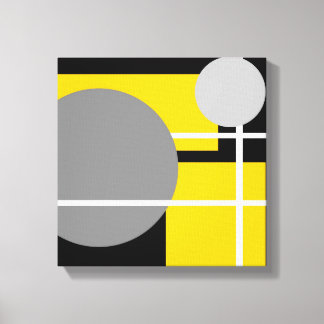 Modern Yellow Grey Black White Canvas Print