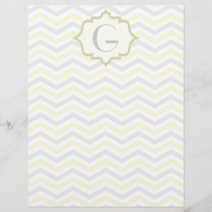Modern yellow, grey, ivory chevron pattern custom