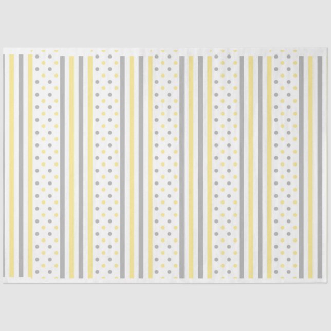Modern yellow grey stripes  tissue paper (Front)
