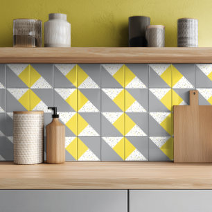 Modern Yellow Grey Terrazzo Tile