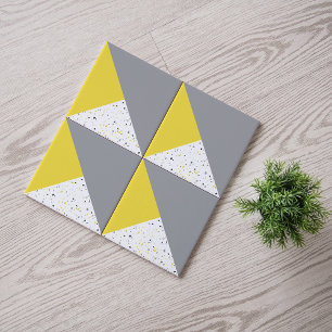 Modern Yellow Grey Terrazzo Tile