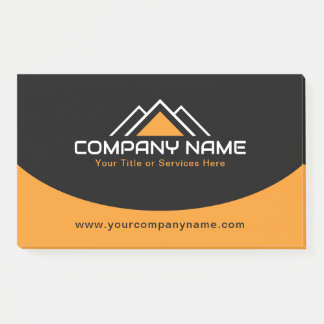 Modern Yellow House Logo Roof  Construction Post-it Notes