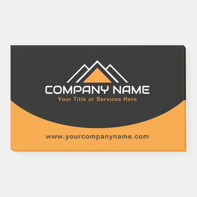 Modern Yellow House Logo Roof  Construction Post-it Notes (Front)