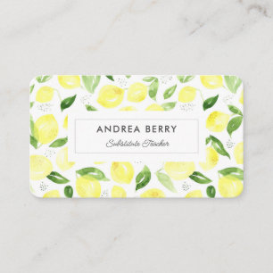 Modern Yellow Lemon Business Card