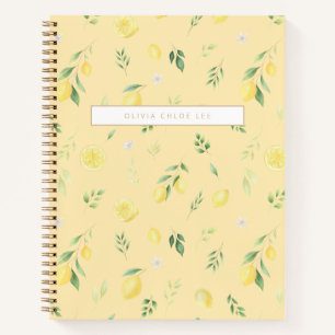 Modern Yellow Lemon Notebook – Fully Personalise