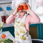 Modern Yellow Lemons Pattern & Squeeze The Day Kids Apron<br><div class="desc">Modern Yellow Lemons Pattern & Squeeze The Day</div>