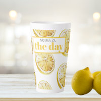 Modern Yellow Lemons Pattern & Squeeze The Day
