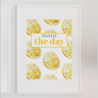 Modern Yellow Lemons Pattern & Squeeze The Day