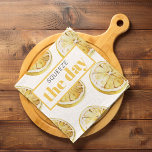 Modern Yellow Lemons Pattern & Squeeze The Day Tea Towel<br><div class="desc">Modern Yellow Lemons Pattern & Squeeze The Day</div>