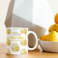 Modern Yellow Lemons Pattern & Squeeze The Day