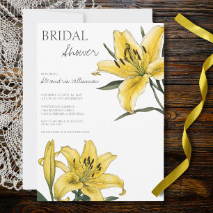 Modern Yellow Lilies Bridal Shower  Invitation