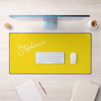 Modern Yellow Minimalist Personalised Script Name
