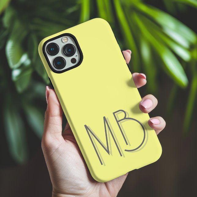 Modern Yellow Monogram Initials Contemporary Case-Mate iPhone Case (Creator Uploaded)