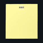 Modern yellow monogram name notepad<br><div class="desc">Modern paper pad for men with a yellow background, a black typography name and white monogram. Personalise with your name and monogram.</div>