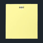 Modern yellow monogram name notepad<br><div class="desc">Modern paper pad for men with a yellow background, a black typography name and white monogram. Personalise with your name and monogram.</div>