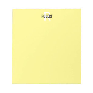 Modern yellow monogram name notepad
