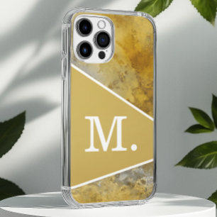 Modern Yellow Mustard Monogram iPhone 16 Pro Max Case