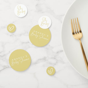 Modern Yellow Oh Baby Simple Baby Shower Confetti