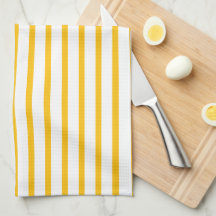 Modern Yellow Orange Stripe Kitchen Towel