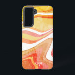 Modern Yellow Orange Stripes Abstract Custom Samsung Galaxy Case<br><div class="desc">This cheerful and colourful Inspirivity cell phone case will be the perfect addition to your phone. The fun, bright coloured modern stripes are perfect for teens or kids, and the name personalised case will never get misplaced. For more of my daily inspirational artwork, check out my Facebook and Instagram pages....</div>