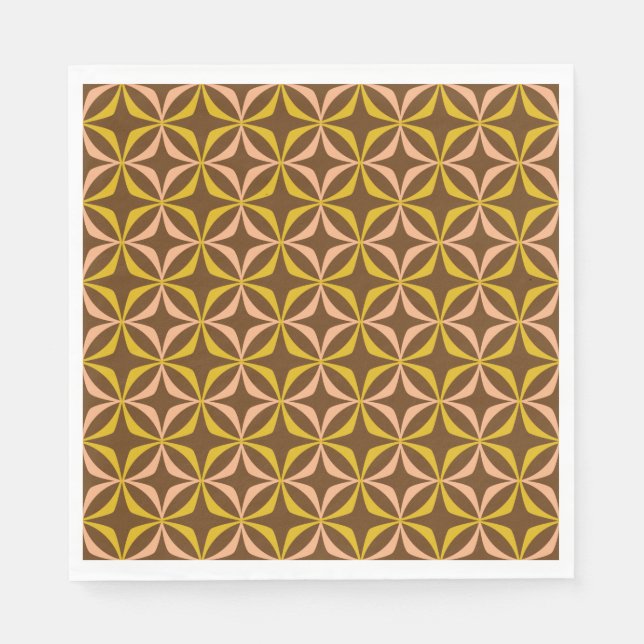 Modern Yellow Pattern Retro Typography Wedding   Napkin (Front)