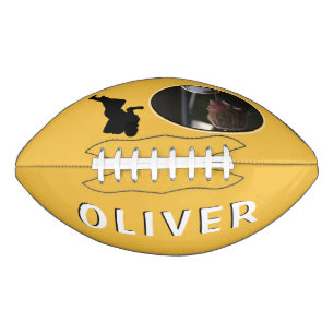 Modern Yellow Player Silhouette and Name Photo American Football