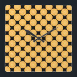 Modern Yellow Polka Dot Square Wall Clock<br><div class="desc">2025</div>