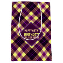 Modern Yellow Purple Brown Tartan Plaid Custom