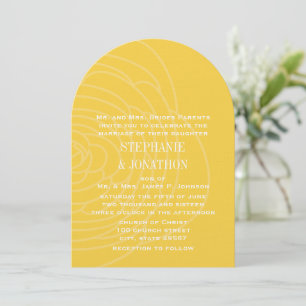 Modern Yellow Ranunculus Rose Wedding Invitations