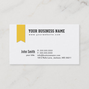 Modern Yellow Ribbon Header Business Card