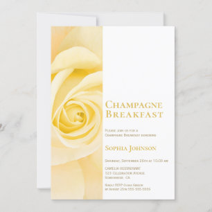 Modern Yellow Rose Bridal Champagne Breakfast Invitation