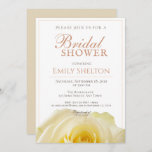 Modern Yellow Rose Floral Bridal Shower Invitation<br><div class="desc">This modern and elegant bridal shower invitation is great to celebrate a bride-to-be. A floral invitation with a beautiful yellow rose. The background is white and the text is in the peach colour. You can easily customise all the text - personalise it with your name, date, location, RSVP and store...</div>