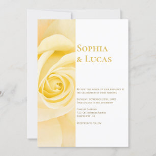 Modern Yellow Rose Wedding Invitation
