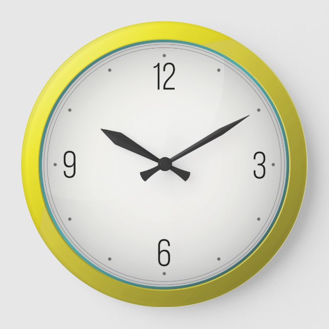 Modern Yellow Round Wall Clocks (Front)