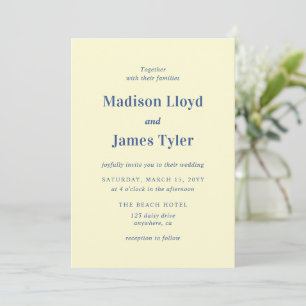 Modern Yellow Simple Coastal Wedding Invitation