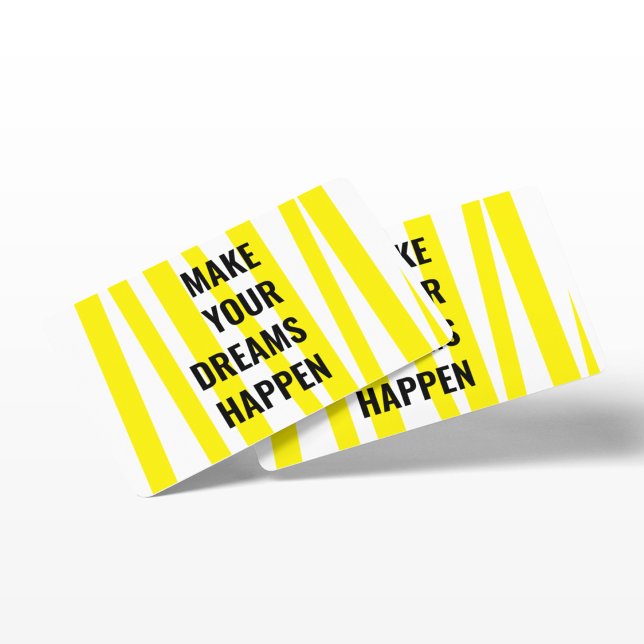 Modern Yellow Stripes & Make Your Dream Happen Business Card (Creator Uploaded)