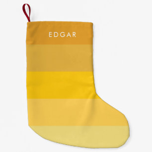 Modern Yellow stripes Small Christmas Stocking