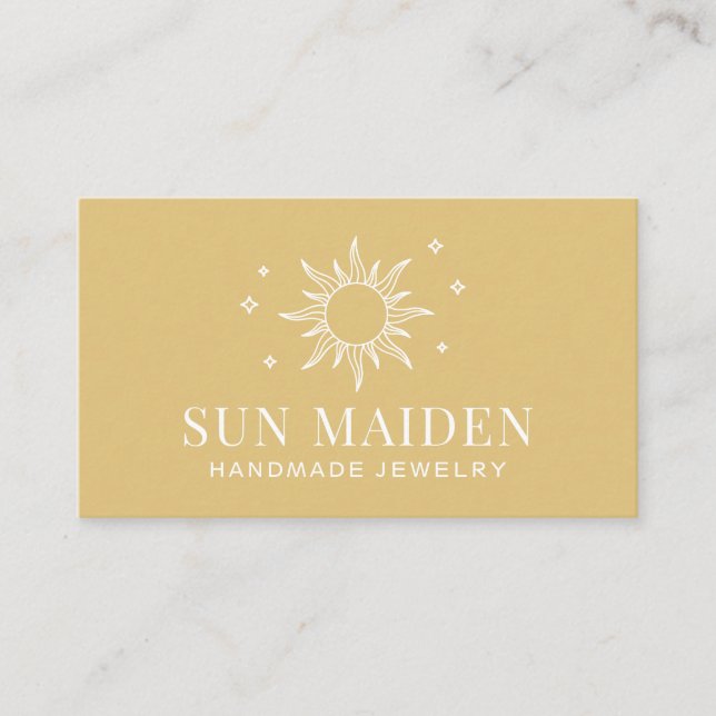 Modern Yellow Sun Business Card (Front)