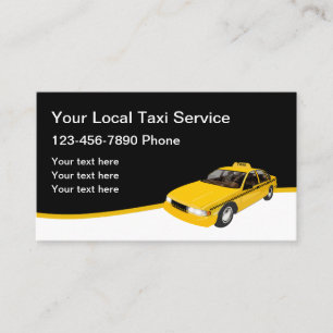 Modern Yellow Taxi Business Card Template