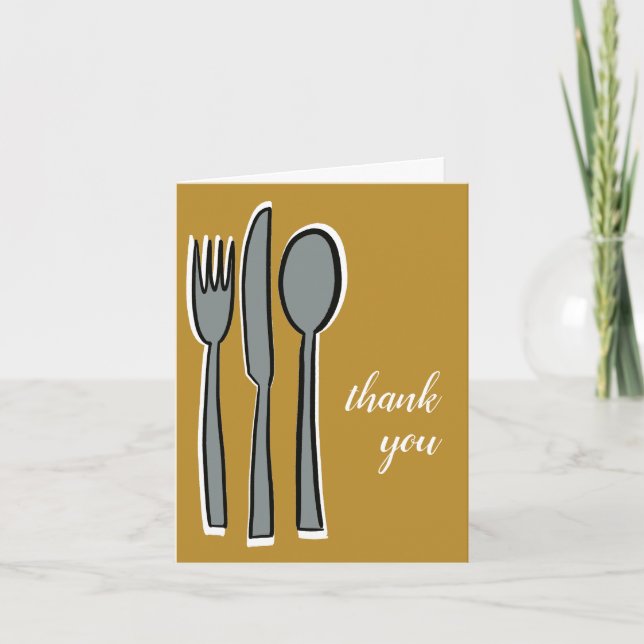 Modern Yellow Thank You Card (Front)