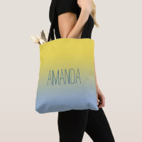 Modern Yellow to Blue Gradient Handwritten Name