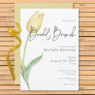 Modern Yellow Tulip Solo Bridal Brunch Invitation