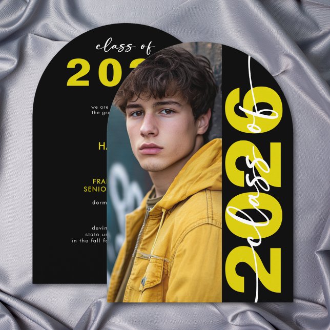 Modern Yellow Typography Arch Grad Announcement (Modern Yellow Typography Arch Grad Announcement)