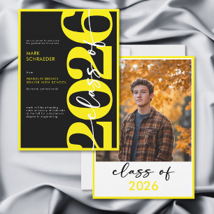 Modern Yellow Typography Graduation Announcement
