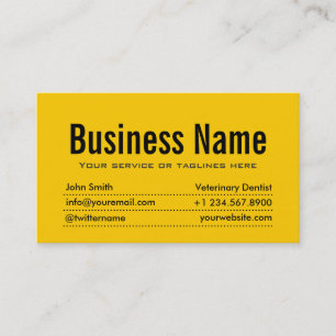 Modern Yellow Veterinary Dentist Business Card