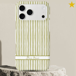 Modern Yellow Watercolor Stripes Custom Name