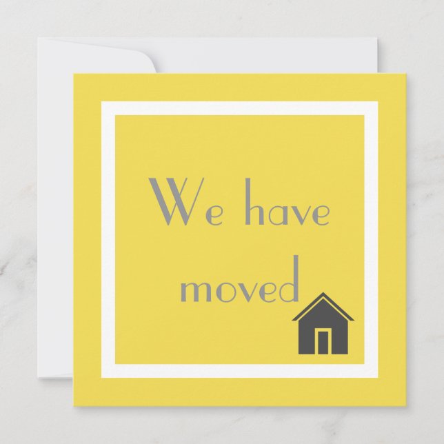 Modern Yellow We Have Moved Moving Announcement (Front)